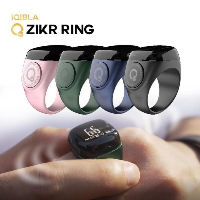 COD Cincin Tasbih Digital iQIBLA – Smart Zikir Ring dengan Bluetooth, Hitung Otomatis & Akurat, Alum