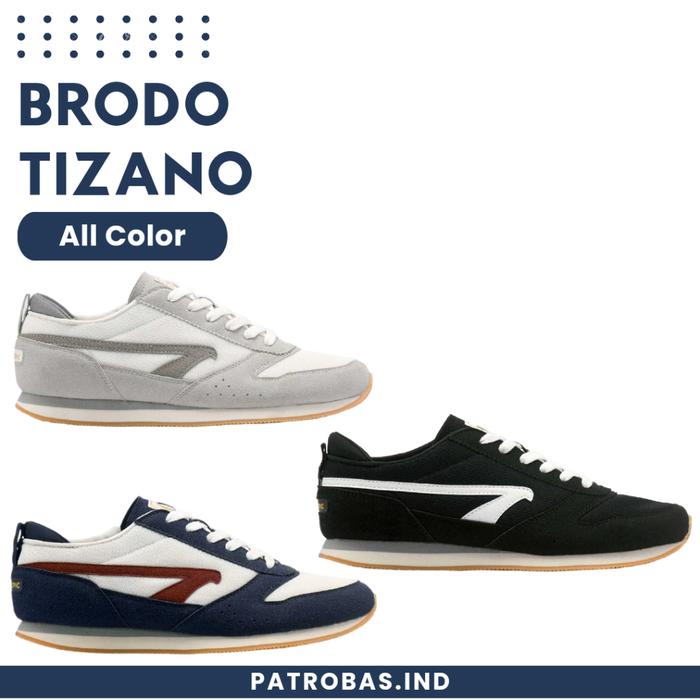 BRODO Tizano Black White Sepatu Sneakers Casual Sport Pria Hitam Putih Original