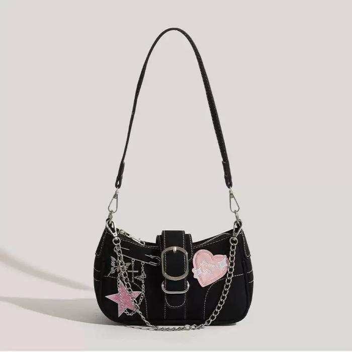 CK 359 Tas Bahu Wanita Kanvas Tas Ketiak Butterfly Love