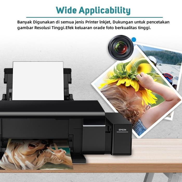 QUAFF RC Kertas Foto Tenun 260gsm Kertas Foto Tahan Air Dilapisi Resin 3R | 4R | 5R | Ukuran A4 (20 