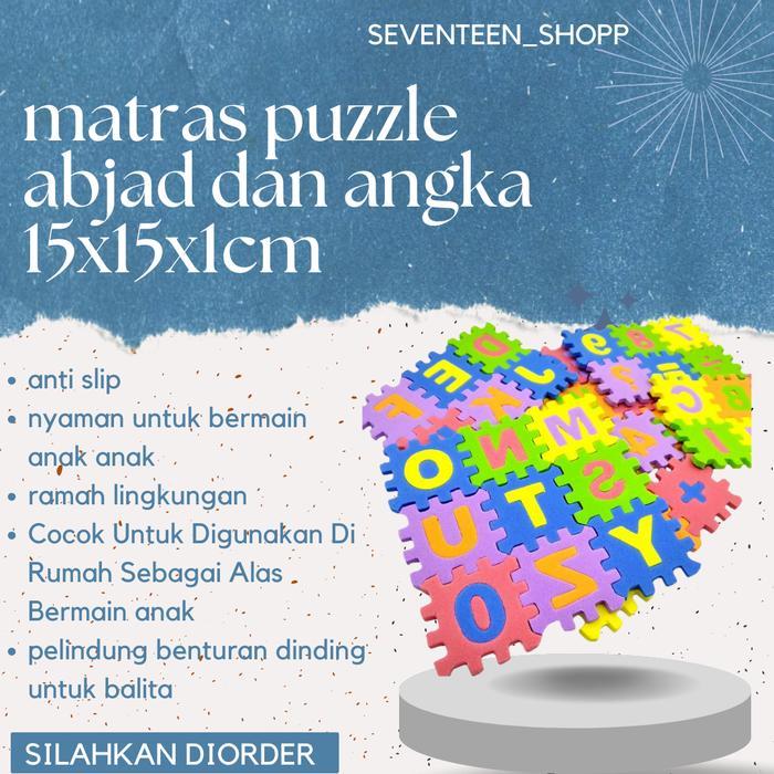 Mainan Edukatif Matras Puzzle Eccomat Mini ABC Mini Alphabet Angka - abjad dan angka 15x15x1cm