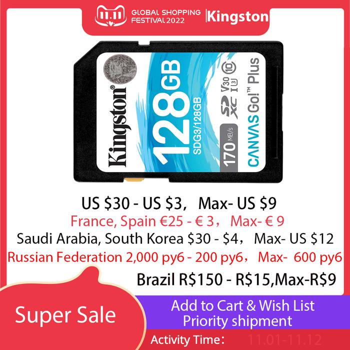 Kingston NEW SD Card 64gb 128gb Memory Card 256gb 512gb Flash Card