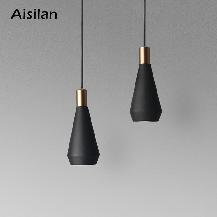 Aisilan Hitam GU10 Lampu Industri Modern Lampu Gantung Aluminium