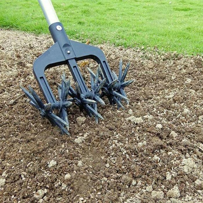 Rotary cultivator garden soil plowing tool, adjustable garden rotary
