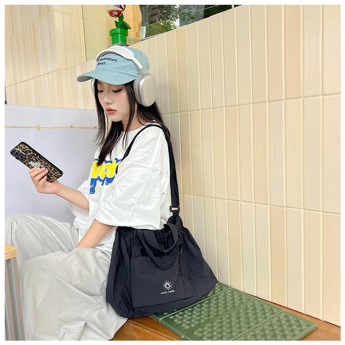 Nylon Crossbody Tas Selempang Tas Trend Korea Thailand Bkk Y2k Hangout Dumpling Bag Tas Wanita Bahu