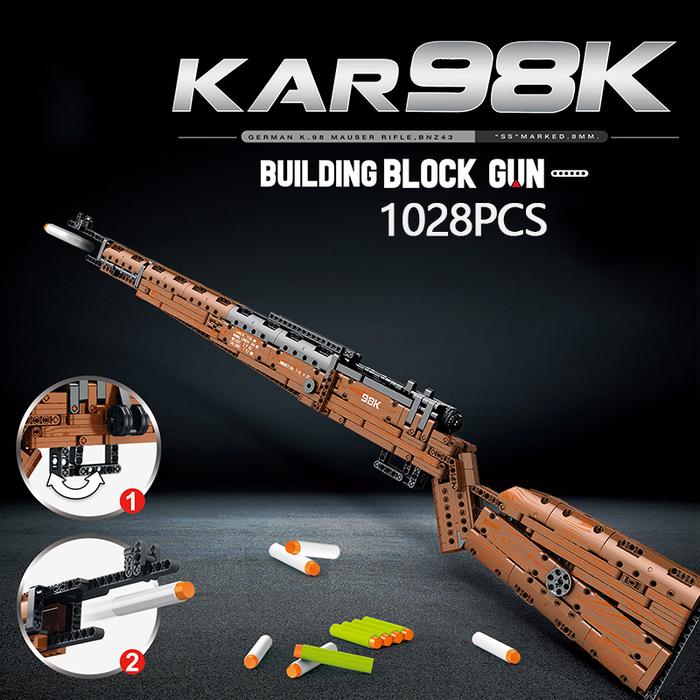 1028PCS Kar98K Building Block Model Can Shoot Heavy Sniper Rifle
