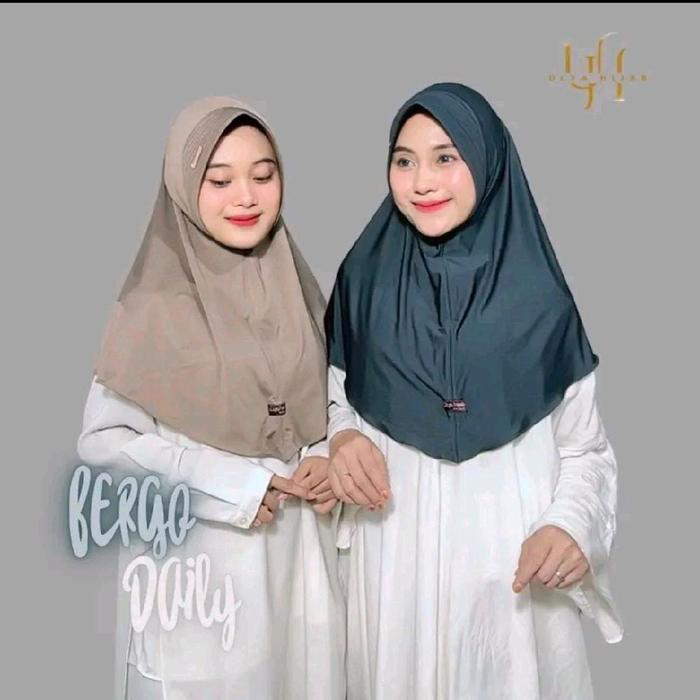 Hijab Instan Bergo Daily Ori Ulya Hijab - Jersey Ori, Label Acrilic, Tahan Lama - Wanita, Syari, Mus