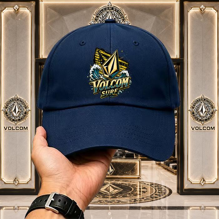 TOPI Snapback Volcom Motif Varian Full Hitam Original Import Trucker Cap Fashion Harian TOPI Planet 