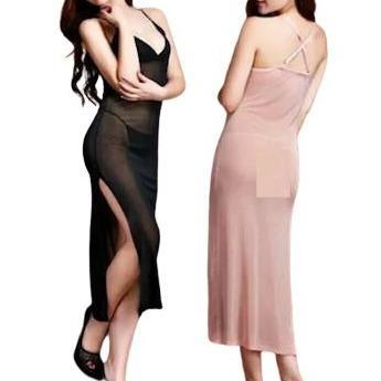 KOMPLIT Lingerie Sexy Premium Gaun Malam Lingeri Transparan Wanita Bahan Melar Dress Panjang