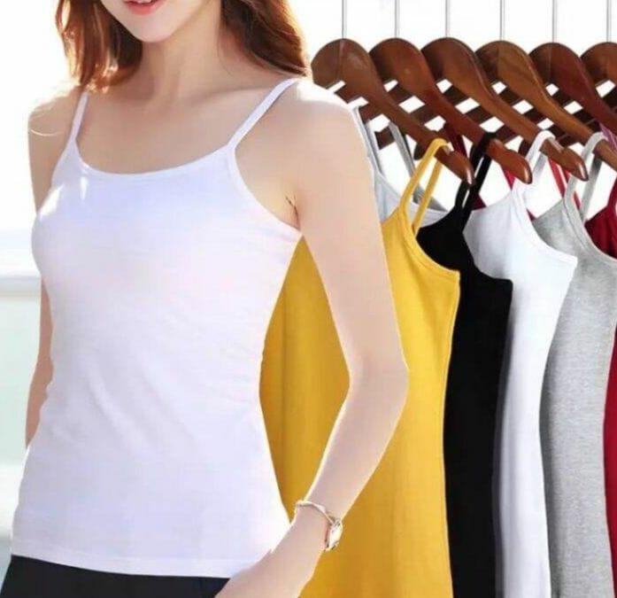 Tank Top Crop Tali Basic Tanpa Lengan Pakaian Dalam Polos Wanita / Sleeveless Crop Tengtop Wanita Fa