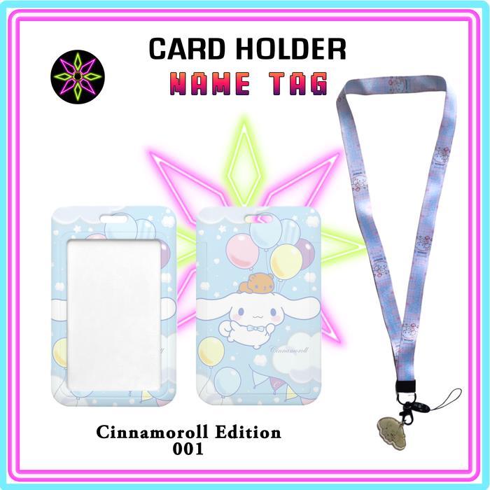 Hikari Print ID Card Holder + Lanyard Cinnamoroll Edition Nametag Dengan Tali Card Holder Tempat Kar