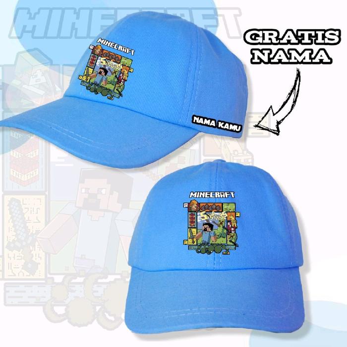 Topi Baseball Anak Minecraft Lego Terbaru / Topi Anak Minecraft Gratis Nama
