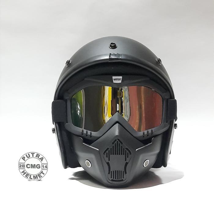 Promo Paket Helm Bogo Retro Google Mask Google Masker Pasti Ori