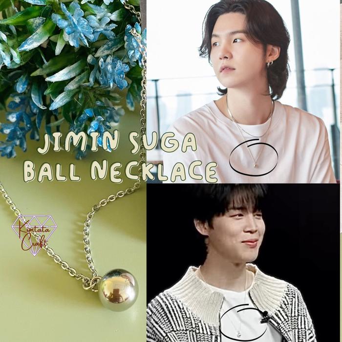 Kalung JIMIN SUGA Yoongi Liontin Bulat Nelace Stainless anti karat kpop merch