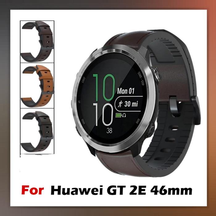 TALI JAM TANGAN STRAP HUAWEI WATCH GT 2E / GT2E 46MM - STYLIS LEATHER RUBBER 22MM SMARTWATCH