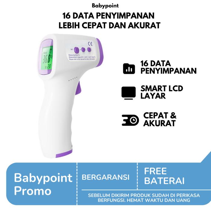 (BABYPOINT) Thermogun Thermometer Tembak Suhu Badan Infrared FREE BATERAI