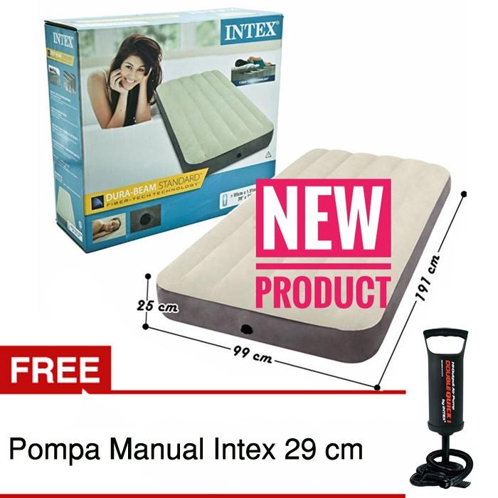 Kasur Angin / Kasur Tiup / Airbed Intex Durabeam Twin 64707 Free Pompa Manual Intex Berkualitas