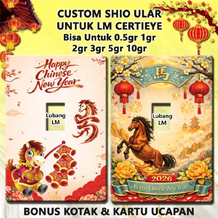 Cover Emas ANTAM Certieye IMLEK SHIO KUDA (TANPA EMASNYA) + Box Gratis Kartu Ucapan Custom