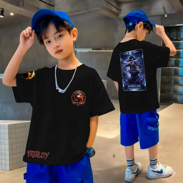 Kaos Anak Distro Premium ( kung lao MK )–Sablon DTF kualitas tinggi, lembut & tidak kaku  Bahan Katu
