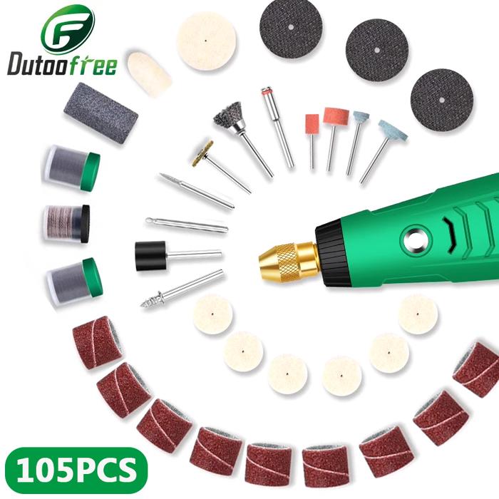 105PCS/Set Power Tools Dremel Rotary Tool Accessory Set Fits for Dremel Drill Grinding Polishing Dre