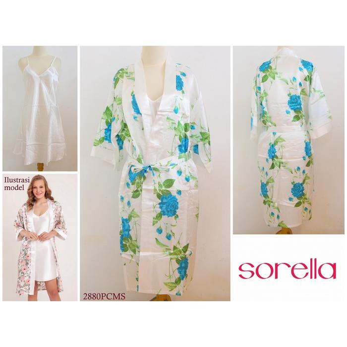 NEW Lingerie/ Baju Tidur Wanita SORELLA Model Kimono Set Bahan Satin ALL SIZE  Pakaian Dalam Wanita 