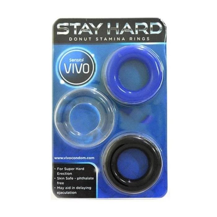 yess!!VIVO Stay Hard Donut Ring Stamina Ring Anti Edi [ 3Pcs]