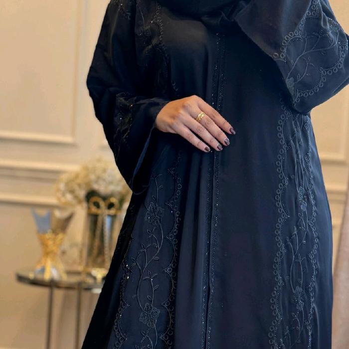 Abaya Anisa Hitam Bordirr