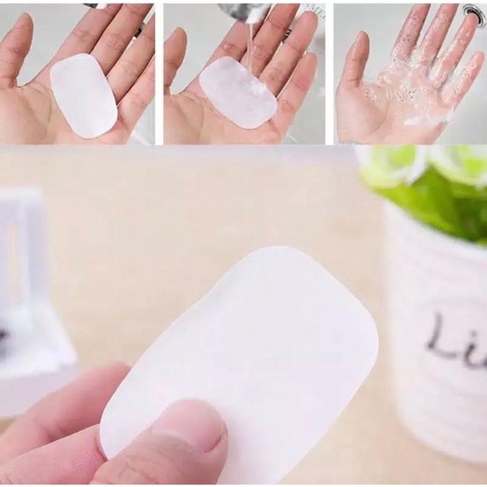 Sabun Kertas Cuci Tangan Mini Sabun Kertas Travelling Portable Paper Soap Serbaguna