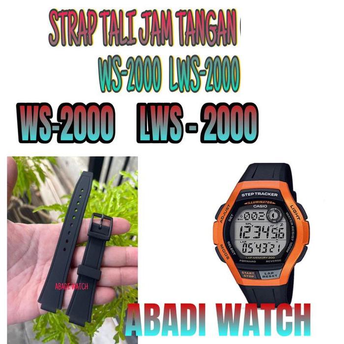 STRAP TALI JAM TANGAN  WS-2000H WS2000H  WS 2000H LWS-2000 LWS 2000 LWS2000  digital rubber pas dan 