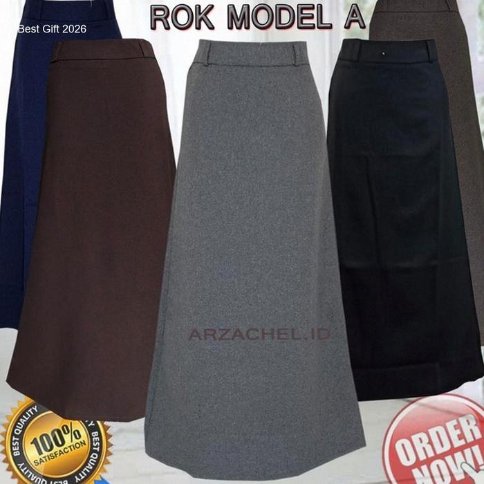 Rok A Line Panjang Polos Formal Kerja Kantor / Rok Kerja Panjang Hitam A Bahan Formal Kantor / Rok A