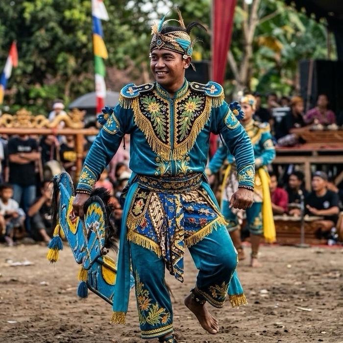 Baju jaranan polos biru wardah