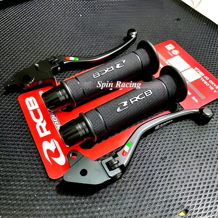 PAKET 3IN1 HANDLE REM LIPAT BLACK + HANDGRIP RCB HG55 + JALU STANG FULL CNC / VARIO 125 NEW ESP VARI