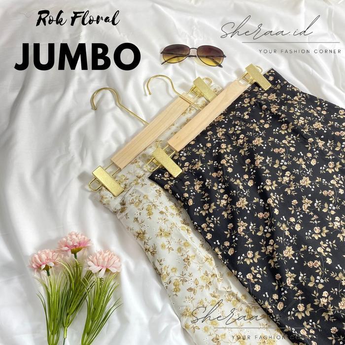 PREMIUM (READY) terjamin sheraa.id | ROK JUMBO FLORAL SKIRT JUMBO MUAT BB 70-95 KG | ROK Panjang Wan