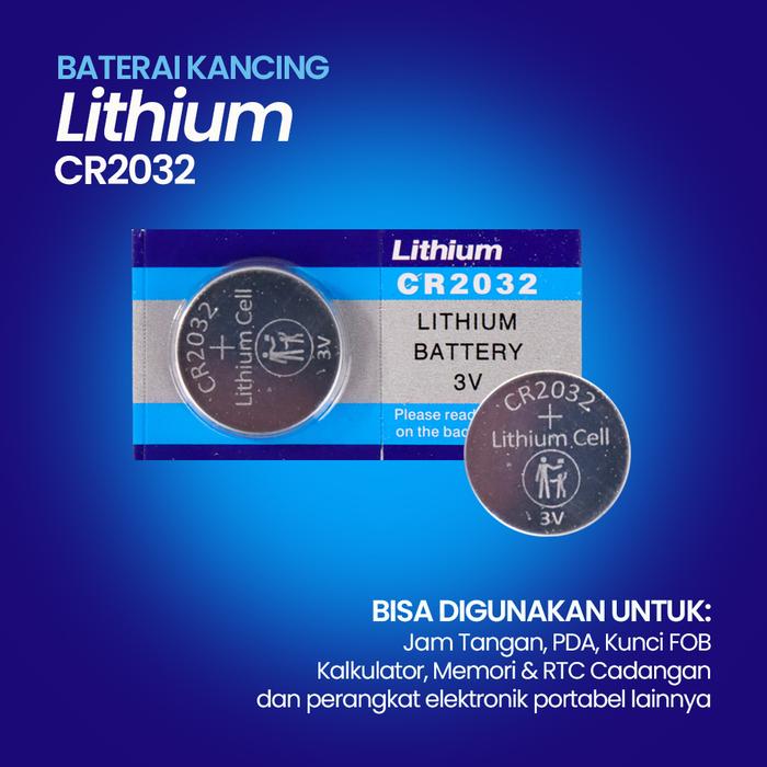 Baterai Kancing CR2032 DL2032 BR2032 ECR2032 3V Lithium 1 PCS