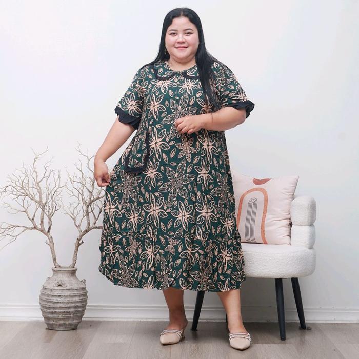 Daster kerah rempel super jumbo Ld 130 cm.Cocok utk Wanita Bumil Busui