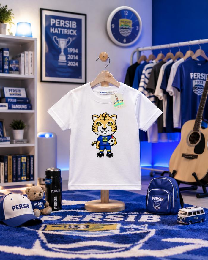 Kaos Baju Anak Distro persib  Motif  Prabu Keren Laki Perempuan Usia 3-14 Tahun Kids Fashion