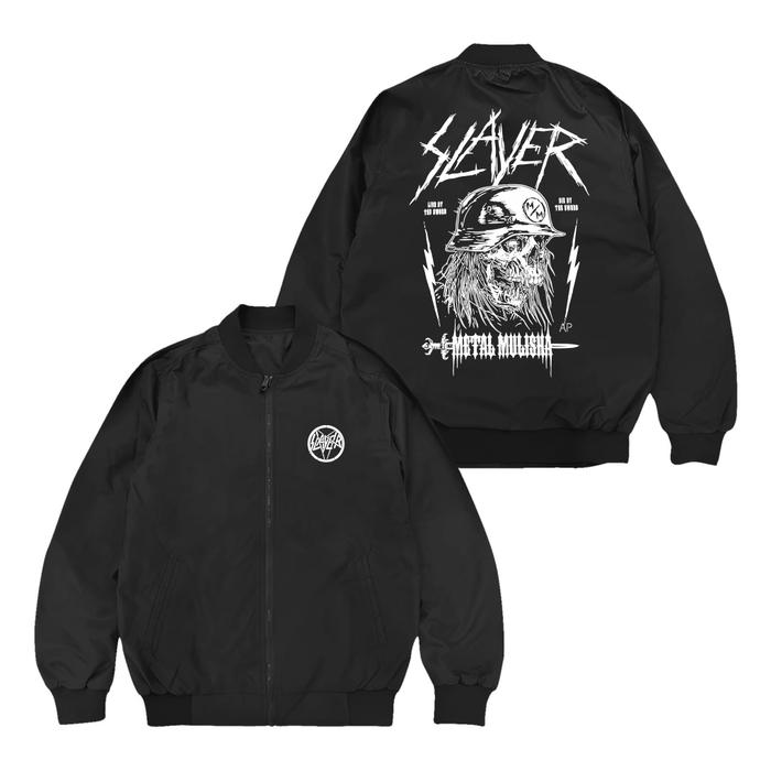 Faesu Clothing - Jacket Bomber Slayer Metal Mulisha Jacket pria waterproof Black Unisex
