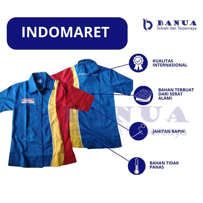Baju Seragam Indomaret Wanita | Baju Kerja Indomaret | Seragam Indomaret Pendek Panjang Blazer Celan