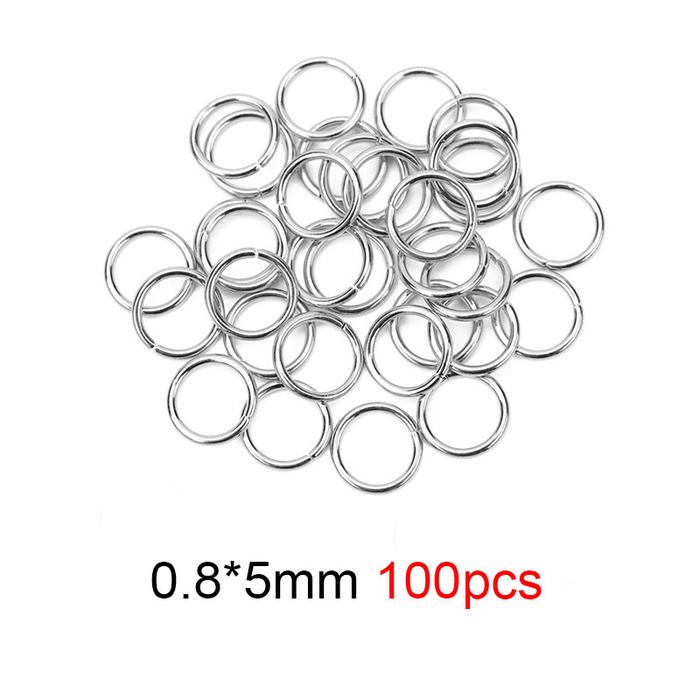 100pcs Never Fade Stainless Steel Open Jump Rings 4/5/6/8/10mm Split Rings Connectors For Necklace B