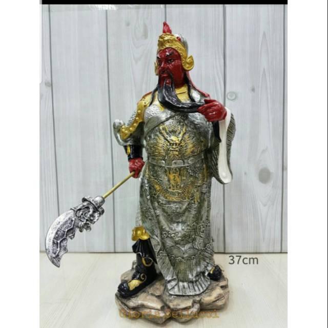 Patung pajangan kwankong guan yu kwan kong berdiri