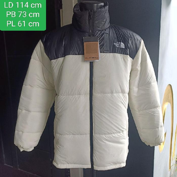 Jaket mantel TNF puffer jacket putih size XXL