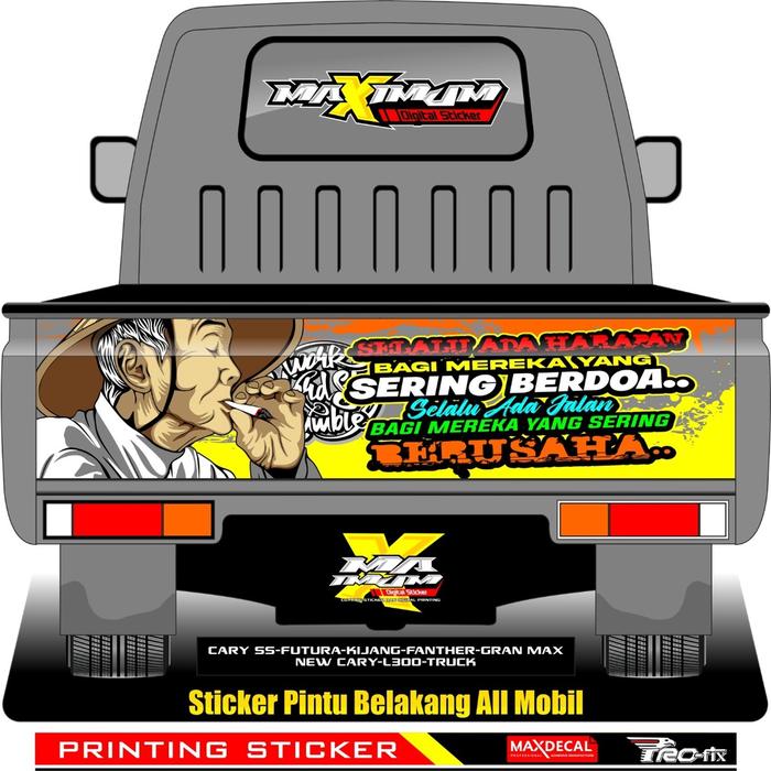 Sticker Pintu Belakang Mobil Pick Up L300 / Grandmax / Panther / Carry SS / Futura / NewCarry - Duni