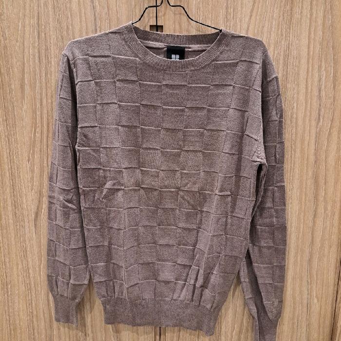 Sweater Sweter Insight Brown Khaki Checker Prelove Second Bekas Size S Small