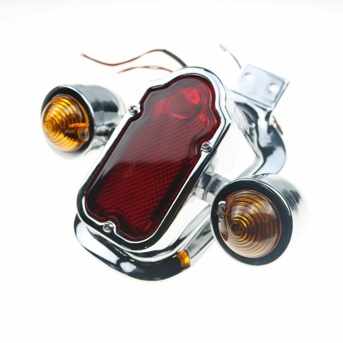 Chrome Tombstone Tail Light Turn Signal For Harley Softail Springer Custom