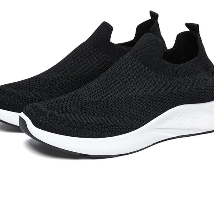 sepatu rajut kdm wanita size 36-40 model sneakers slip on desain terbaru ringan lentur nyaman dipaka