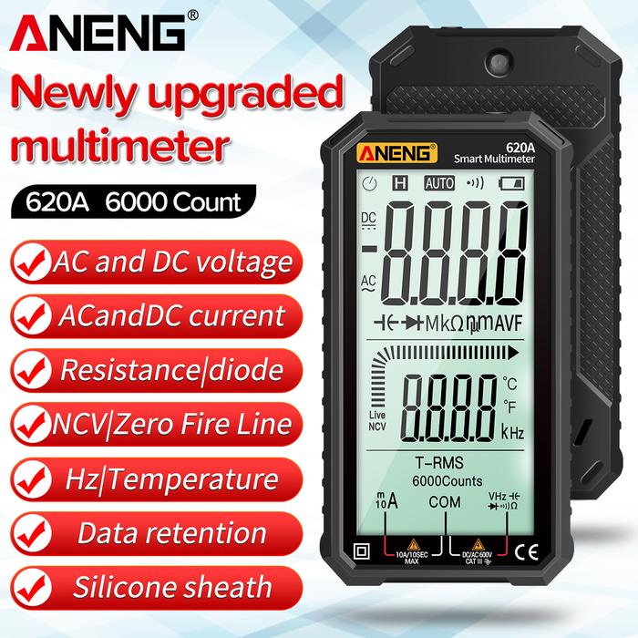 ANENG 620A Digital Smart Multimeter Transistor Testers 6000 Counts