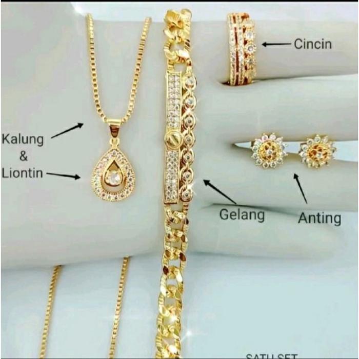 COD Satu Set Perhiasan Wanita Dewasa Xp Emas Xuping Asli Anti Karat Elegan Murah Realpict Best Selle