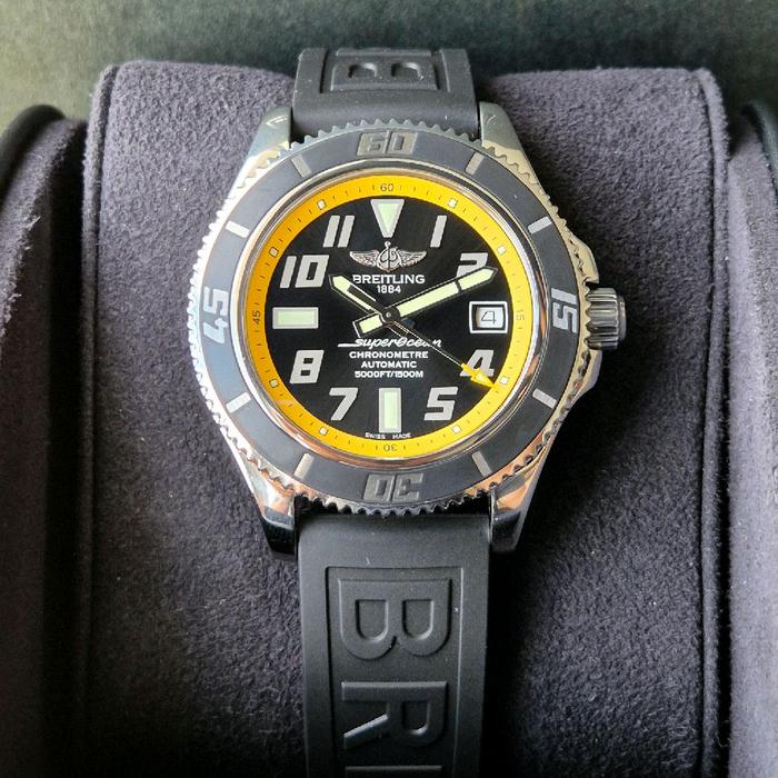 breitling superocean yellow automatic
