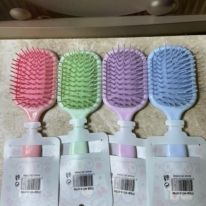 Sisir silicon kaca gagang polos