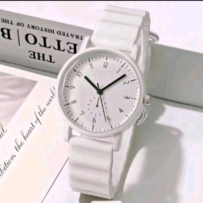 jam tangan wanita sarp rubber desain simple dan elegan no kulit